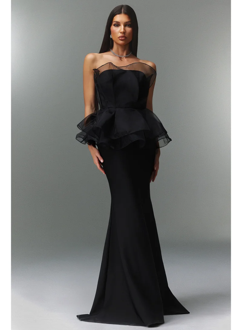 بيلا بارنيت فستان أوريا ماكسي بدون أكمام بتصميم ذيل السمكة